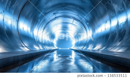 Clean and Modern Underground Sewer System with Gleaming Metallic Walls. Concept of Advanced Infrastructure, Urban Development, and Sanitation Technology Clean and Modern Underground Sewer System with Gleaming Metallic Walls. Concept of Advanced Infrastructure, Urban Development, and Sanitation Technology 138533511