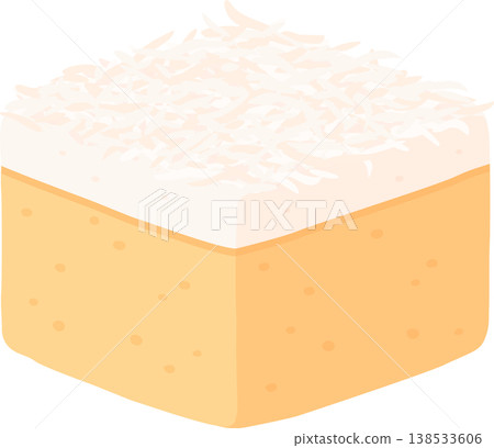 Coconut sheet cake illustration 138533606