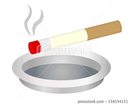 Cigarette and ashtray illustration material 2 138534151