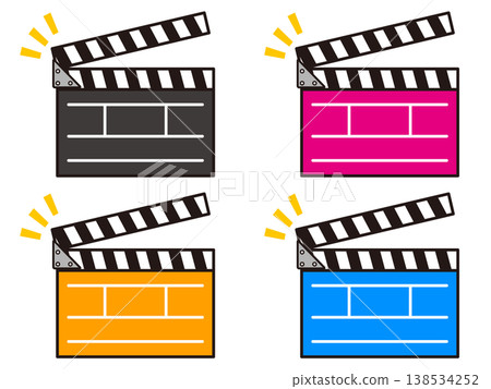 Clapperboard illustration set Clapperboard illustration set 138534252