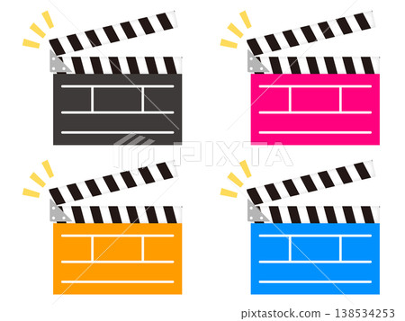 Clapperboard illustration set 2 Clapperboard illustration set 2 138534253