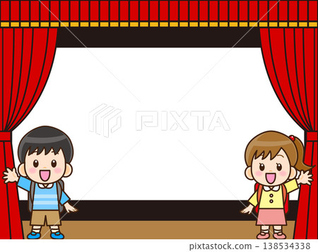 小學生表演戲劇的插圖。 138534338