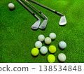 golf ball on green grass 138534848