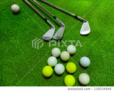 golf ball on green grass 138534848
