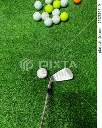 golf ball on green grass 138534849