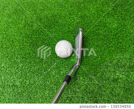 golf ball on green grass 138534850