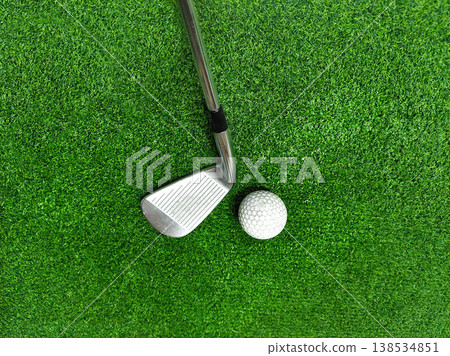 golf ball on green grass 138534851