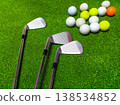golf ball on green grass 138534852