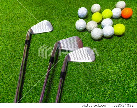 golf ball on green grass 138534852