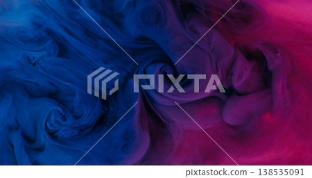 Cloud texture. Atmospheric smoke. Defocused blue purple pink color ink haze splash water spreading on abstract acrylic art background. Cloud texture. Atmospheric smoke. Defocused blue purple pink color ink haze splash water spreading on abstract acrylic art background. 138535091