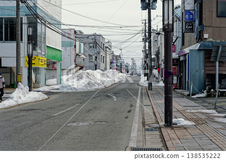 A cityscape with lots of snow A cityscape with lots of snow 138535222