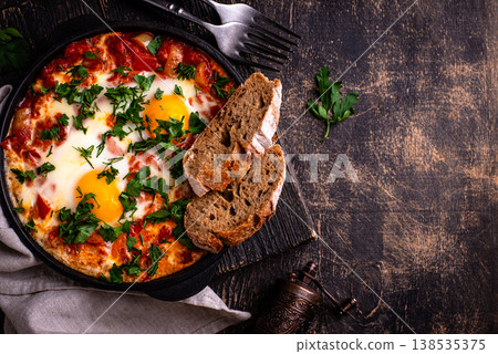 Shakshuka, traditional Jewish breakfast dish Shakshuka, traditional Jewish breakfast dish 138535375