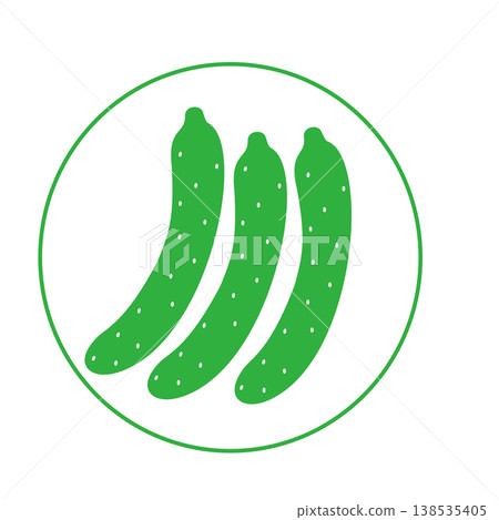 黃瓜的簡單扁平圖標 138535405