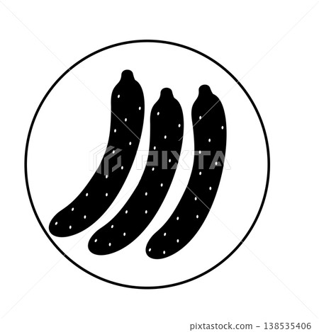 黃瓜的黑白剪影 138535406