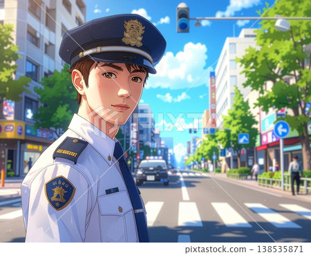 Police officers patrolling the streets Police officers patrolling the streets 138535871