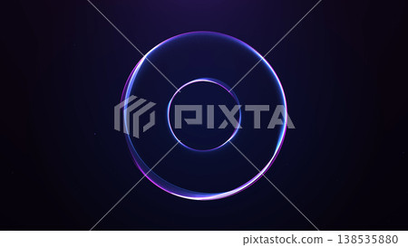 Minimal neon circle ring with purple gradient glass look on dark background. Clean futuristic abstract shape with smooth glow and refined modern aesthetic. Minimal neon circle ring with purple gradient glass look on dark background. Clean futuristic abstract shape with smooth glow and refined modern aesthetic. 138535880