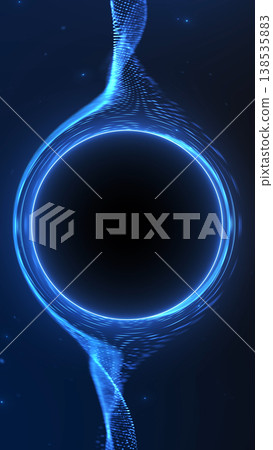 Vertical blue energy ring with flowing particles and radiant circular glow. Futuristic tech background with dark depth, elegant motion and strong visual focus. Vertical blue energy ring with flowing particles and radiant circular glow. Futuristic tech background with dark depth, elegant motion and strong visual focus. 138535883