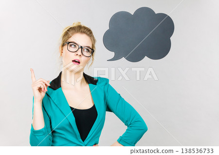 Business woman intensive thinking 138536733