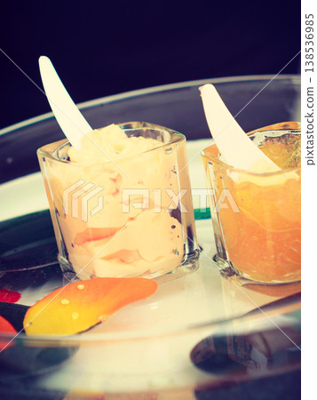 Two cups with colorful cosmetic paraffin Two cups with colorful cosmetic paraffin 138536985