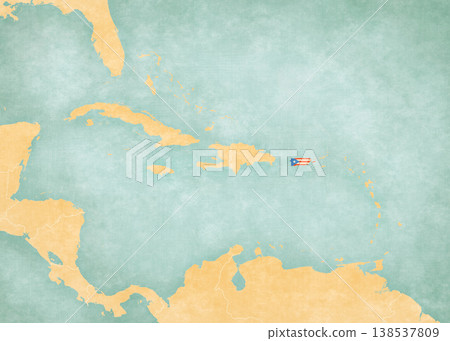 Map of Caribbean islands - Puerto Rico 138537809