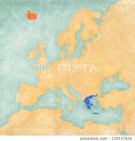 Map of Europe - Greece and Iceland Map of Europe - Greece and Iceland 138537829