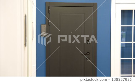 Modern Gray Security Entrance Door Modern Gray Security Entrance Door 138537955