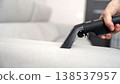 Cleaning Upholstery on a Sofa 138537957