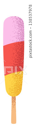 Popsicle On Stick With Grain Texture Cartoon Popsicle On Stick With Grain Texture Cartoon 138537978