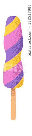 Popsicle Swirl On Stick Cartoon Style Popsicle Swirl On Stick Cartoon Style 138537993