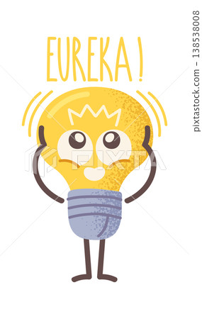 Lightbulb Eureka Character With Excited Pose 138538008