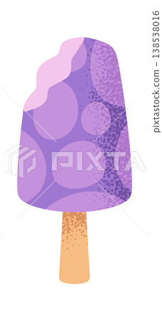 Popsicle With Bite Speckled Cartoon Style Popsicle With Bite Speckled Cartoon Style 138538016