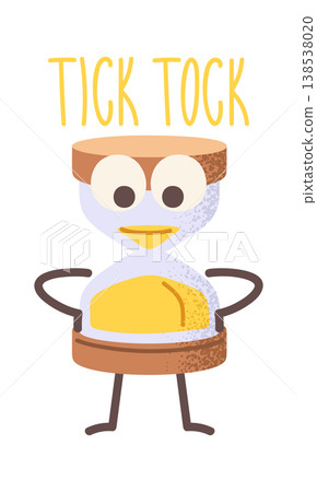 Hourglass Character Tick Tock Cartoon Hourglass Character Tick Tock Cartoon 138538020
