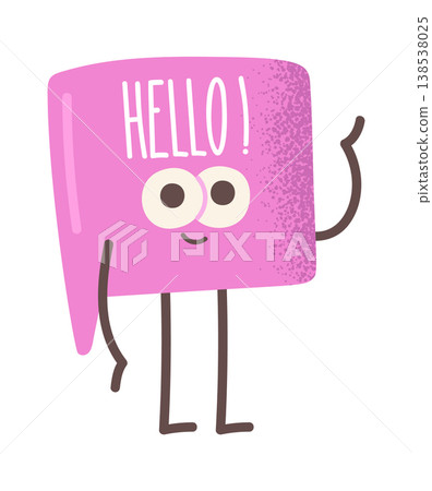 Speech Bubble Waving Greeting Cartoon Style Speech Bubble Waving Greeting Cartoon Style 138538025