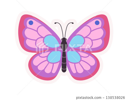 Butterfly Spreading Wings Symmetrical Cartoon Butterfly Spreading Wings Symmetrical Cartoon 138538026