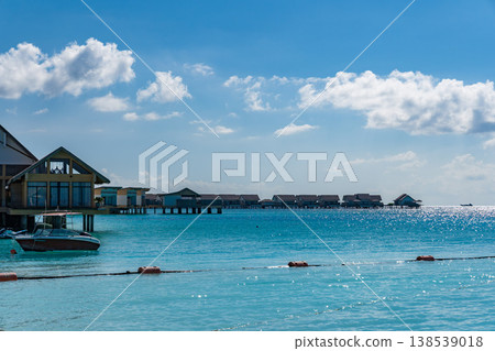 Overwater bungalows and villas in the Maldives Overwater bungalows and villas in the Maldives 138539018