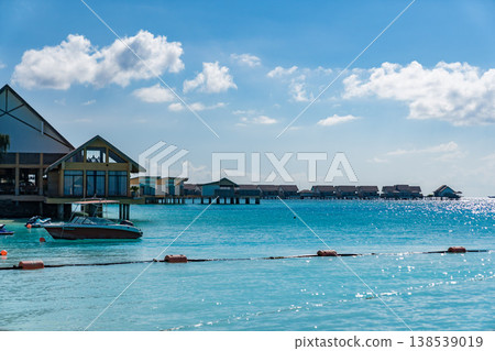 Overwater bungalows and villas in the Maldives Overwater bungalows and villas in the Maldives 138539019
