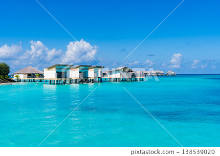 Overwater bungalows and villas in the Maldives Overwater bungalows and villas in the Maldives 138539020