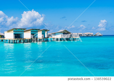 Overwater bungalows and villas in the Maldives Overwater bungalows and villas in the Maldives 138539022