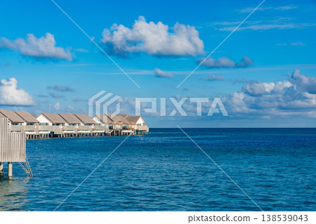 Overwater bungalows and villas in the Maldives Overwater bungalows and villas in the Maldives 138539043