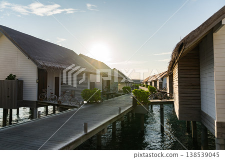 Overwater bungalows and villas in the Maldives Overwater bungalows and villas in the Maldives 138539045