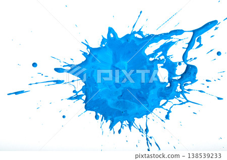 Blue acrylic paint blot Blue acrylic paint blot 138539233
