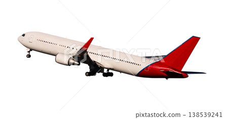 Commercial passenger airliner isolated on white 138539241
