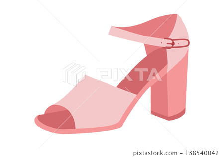 Pink block heel sandal women flat shoe. Open toe ankle strap dress footwear for office, family event, night out Pink block heel sandal women flat shoe. Open toe ankle strap dress footwear for office, family event, night out 138540042