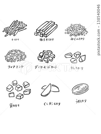 Brushstroke vegetable cutting 138540046