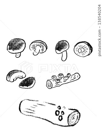 Shiitake mushrooms with a brushstroke Shiitake mushrooms with a brushstroke 138540204