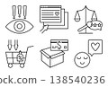 Customer Journey Map black line icon set, digital marketing sings, vector monochrome outline symbols 138540236