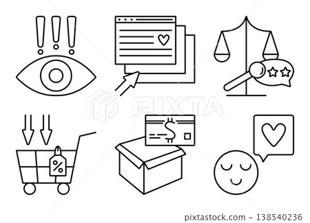 Customer Journey Map black line icon set, digital marketing sings, vector monochrome outline symbols Customer Journey Map black line icon set, digital marketing sings, vector monochrome outline symbols 138540236