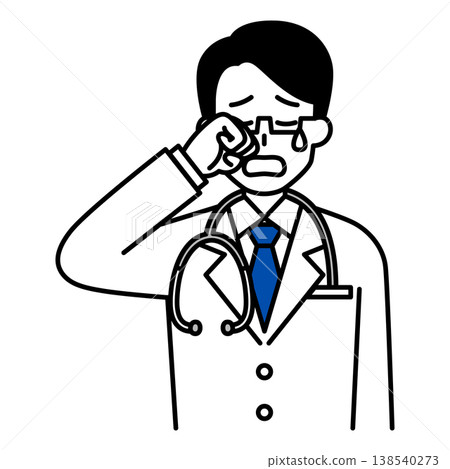 A crying male doctor A crying male doctor 138540273