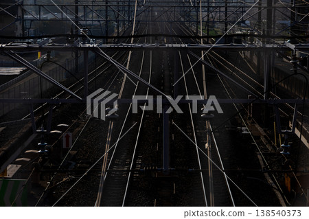 Springtime, Asaka City, Saitama Prefecture, cityscape, railway tracks Springtime, Asaka City, Saitama Prefecture, cityscape, railway tracks 138540373