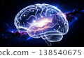 Mysterious brain connected to the universe: Constellations, galaxies, AI technology illustrations 138540675